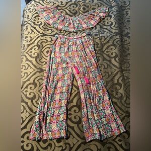 Asos Swim Beach Drawstring Split Front Beach Pant and Top Set Size 6 and 8